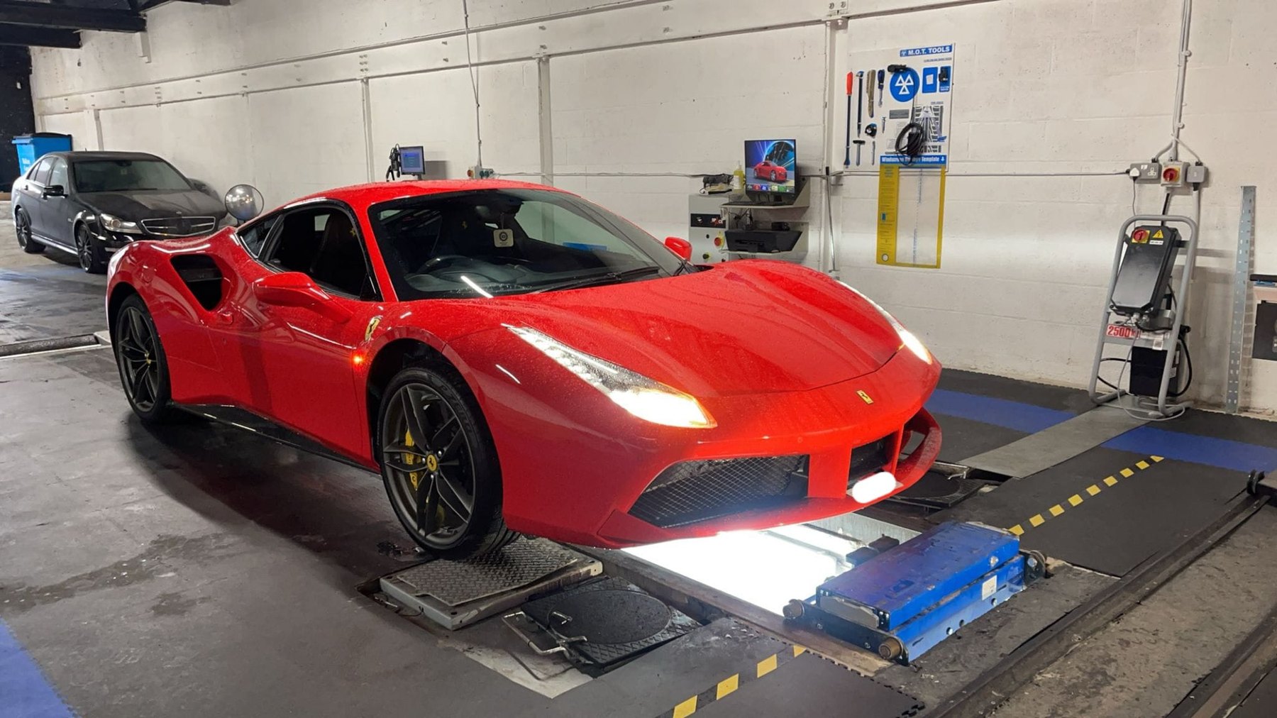 Ferrari in MOT bay